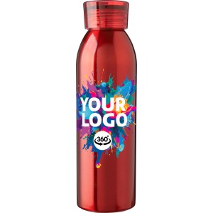 Rozsdamentes acl egyfal palack, 650 ml, piros (vizespalack)