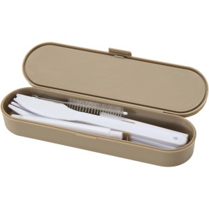 Runa ev�eszk�zk�szlet bambusz fed�vel, homokk� (m�anyag konyhai felszerel�s)