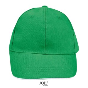 Sols Buffalo 6 paneles baseballsapka, Kelly Green/White, U (sapka)