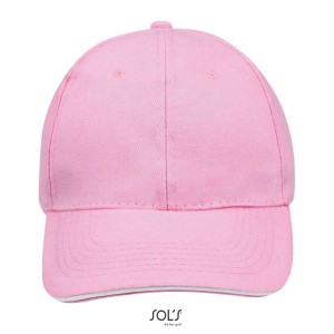 Sols Buffalo 6 paneles baseballsapka, Pink/White (sapka)