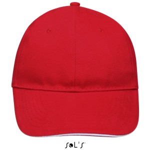 Sols Buffalo 6 paneles baseballsapka, Red/White, U (sapka)