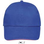 Sols Buffalo 6 paneles baseballsapka, Royal Blue/Neon Coral, U (SO88100RO/NEC-U)