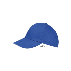 Sols Buffalo 6 paneles baseballsapka, Royal Blue/White, U (sapka)