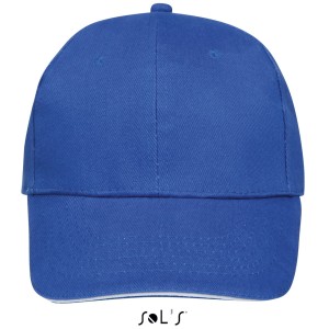 Sols Buffalo 6 paneles baseballsapka, Royal Blue/White, U (sapka)