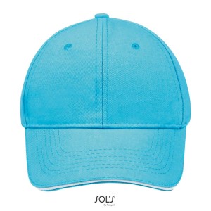 Sols Buffalo 6 paneles baseballsapka, Turquoise/White, U (sapka)