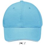 Sols Buffalo 6 paneles baseballsapka, Turquoise/White, U (SO88100TU/WH-U)