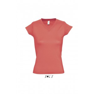 Sols Moon V-nyak� n�i p�l�, Red (T-shirt, p�l�, 90-100% pamut)