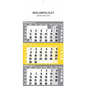 Speditr (12 lapos), tztt fejlappal, srga (naptr)