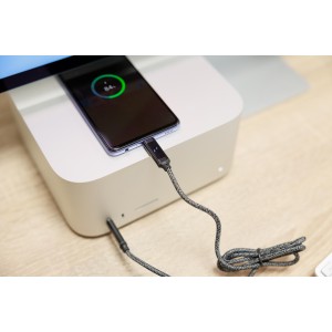 Tltkbel, nylon, 65W, fekete (vezetk, eloszt, adapter, kbel)