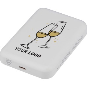 Vezet�k n�lk�li powerbank, 5000 mAh, feh�r (powerbank)